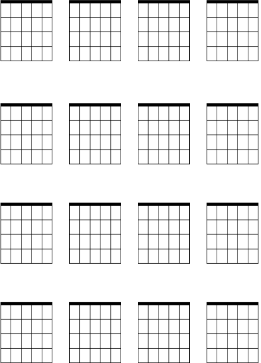 Blank Chord Sheet